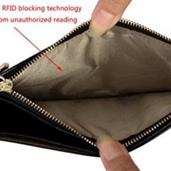 WOMENS BLACK LEATHER 20 CREDIT CARD ORGANIZER ! - Picture 3 of 8